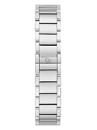 Gc Silver-Tone and Light Blue Crystal Analog Dial