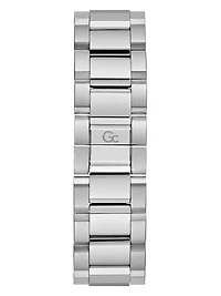 Gc Silver-Tone and Green Chronograph Watch