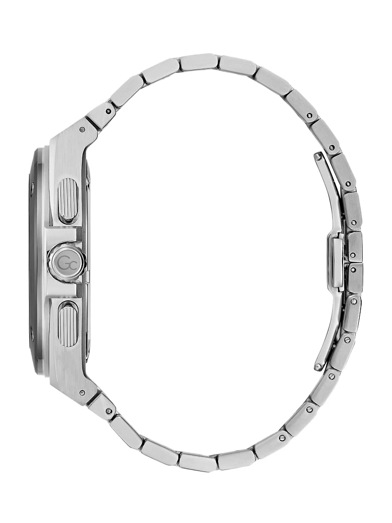 Gc Silver-Tone and Light Blue Multifunction Watch