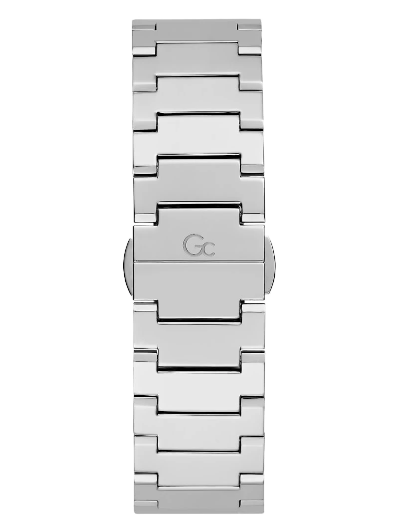 Gc Silver-Tone and Light Blue Multifunction Watch