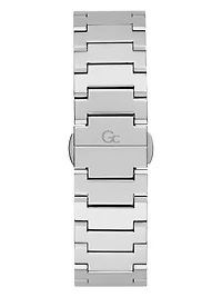 Gc Silver-Tone and Light Blue Multifunction Watch