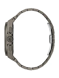 Gc Dark Silver-Tone and Blue Multifunction Watch