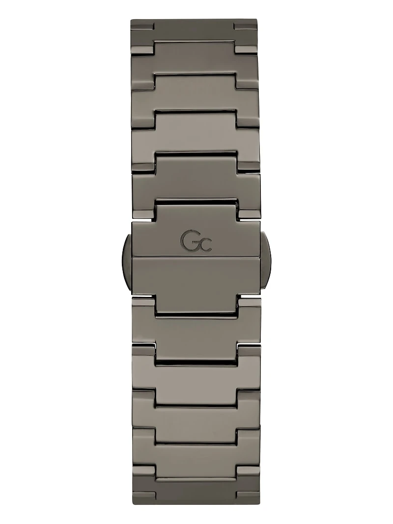 Gc Dark Silver-Tone and Blue Multifunction Watch