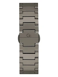 Gc Dark Silver-Tone and Blue Multifunction Watch