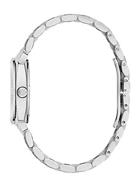 Gc Silver-Tone and Purple Multifunctional Watch