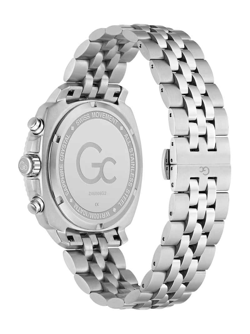 Gc Silver-Tone Chronograph Watch