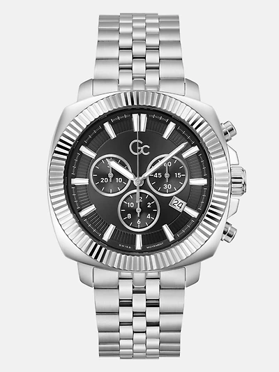 Gc Silver-Tone Chronograph Watch