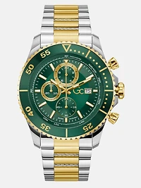 Gc Two-Tone and Green Multifunction Watch