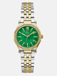 Gc Two-Tone and Green Analog Watch