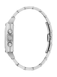 Silver-Tone Square Multifunction Watch