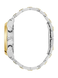 Gc Two-Tone and Green Multifunction Watch