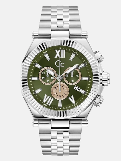 Gc Silver-Tone Multifunction Watch
