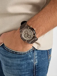 Gc Brown Silicone Chronograph Watch