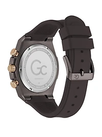 Gc Brown Silicone Chronograph Watch