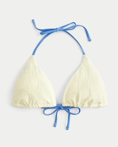 Reversible Jacquard Triangle Bikini Top
