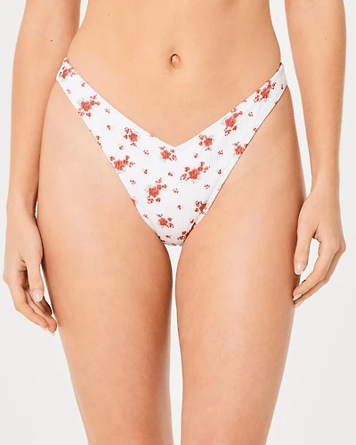 Ribbed V-Front High-Leg Cheekiest Bikini Bottom