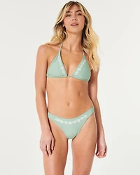 Embroidered High-Leg Cheekiest Bikini Bottom