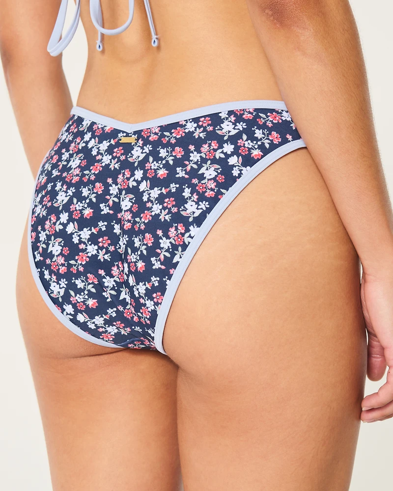 Contrast Strap High-Leg Cheeky Bikini Bottom