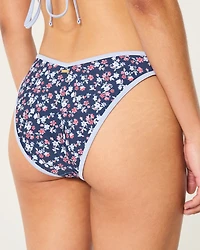 Contrast Strap High-Leg Cheeky Bikini Bottom
