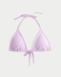 Embroidered Stitch Triangle Bikini Top