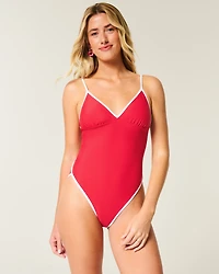 Pop-Color One-Piece Swimsuit