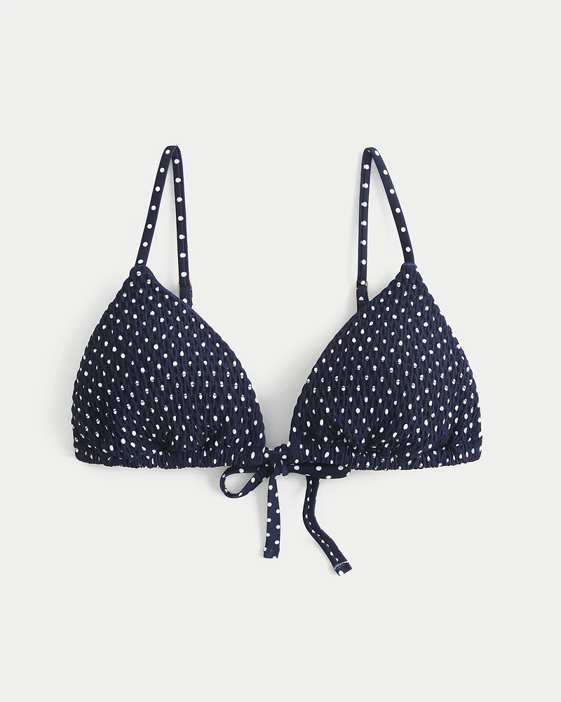 Smocked Triangle Bikini Top