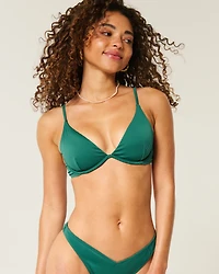 Ribbed Plunge Underwire Bikini Top