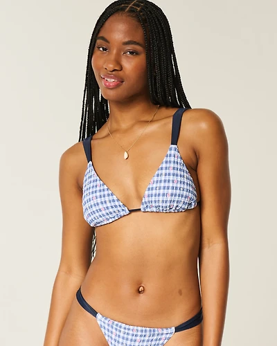 Smocked Over-the-Shoulder Triangle Bikini Top