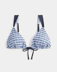 Smocked Over-the-Shoulder Triangle Bikini Top