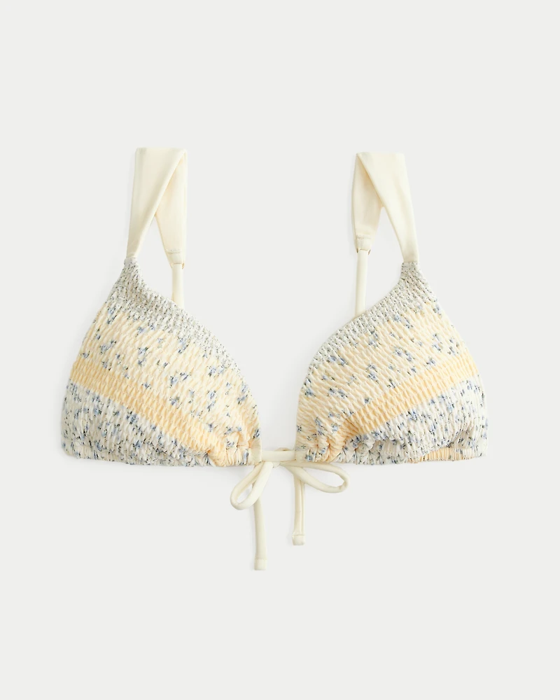 Smocked Over-the-Shoulder Triangle Bikini Top