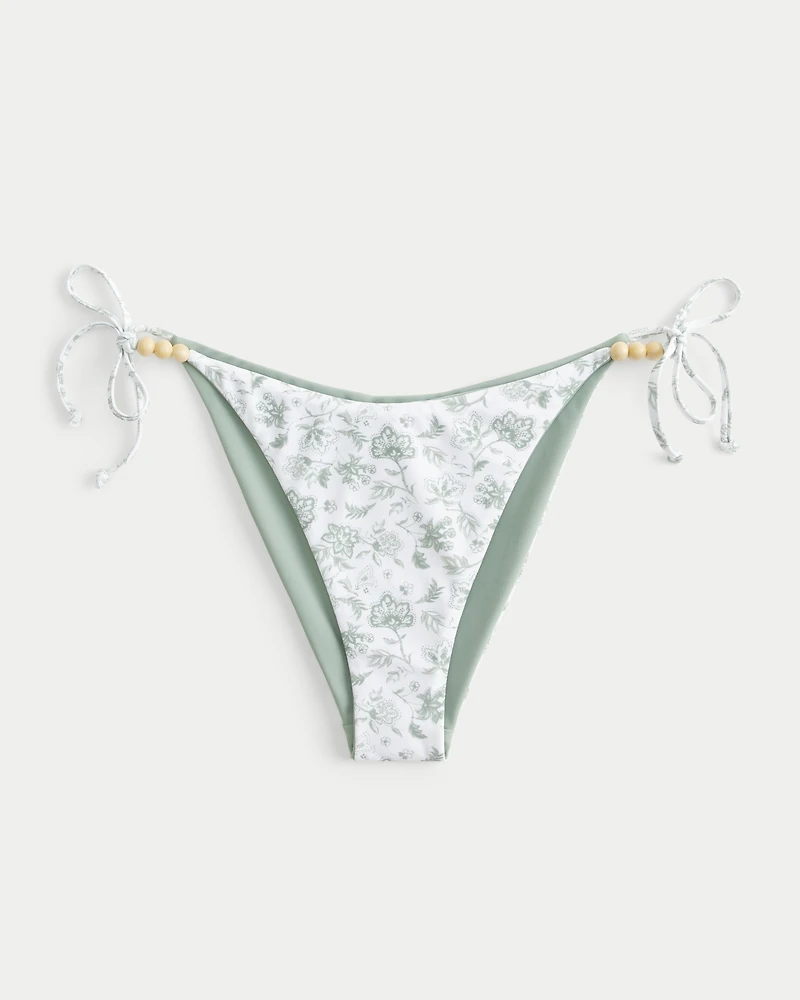 Reversible Side Tie Cheeky Bikini Bottom