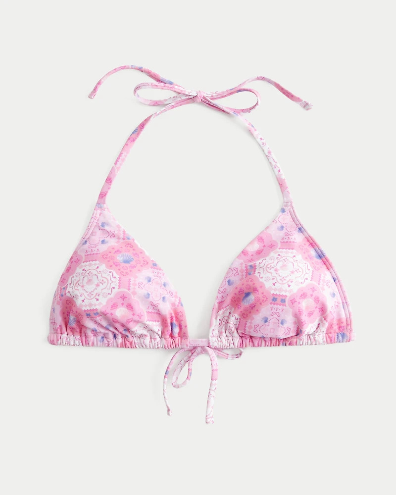 Spring Break Halter Triangle Bikini Top