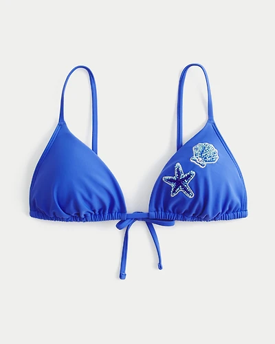 Over-the-Shoulder Beaded Triangle Bikini Top