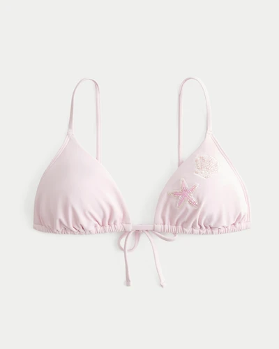 Over-the-Shoulder Beaded Triangle Bikini Top