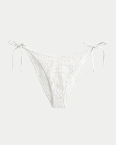 Sequin Crochet-Style Side Tie Cheeky Bikini Bottom