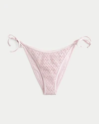 Sequin Crochet-Style Side Tie Cheeky Bikini Bottom