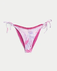 Crochet-Style Trim Side Tie Cheeky Bikini Bottom