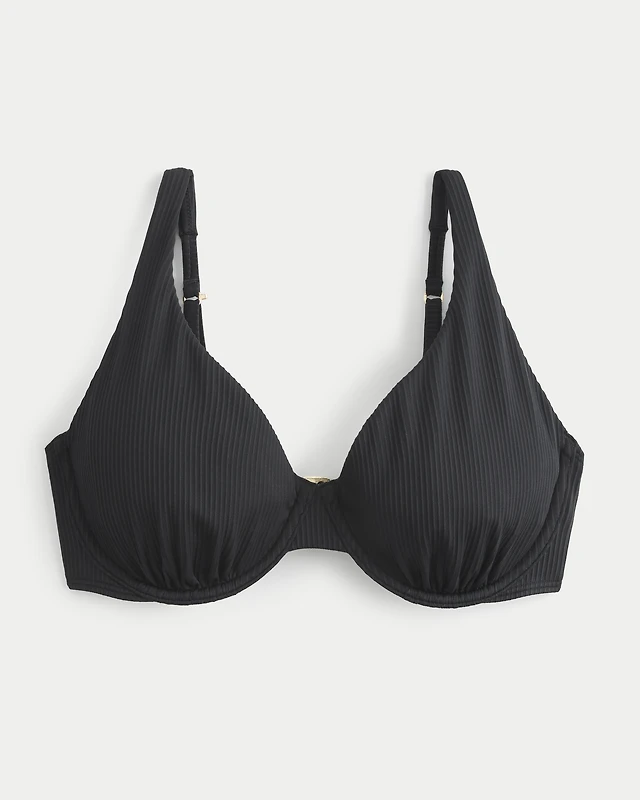 Curvy High Apex Ribbed Underwire Bikini Top