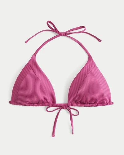 Ribbed Triangle Bikini Top