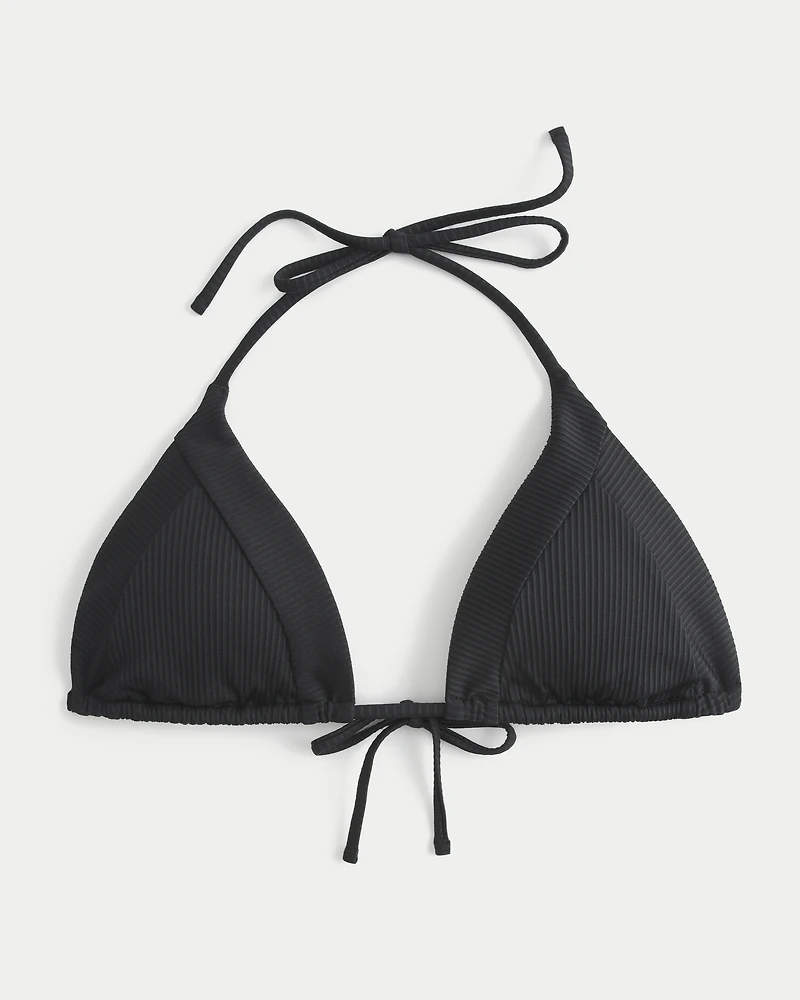 Ribbed Triangle Bikini Top