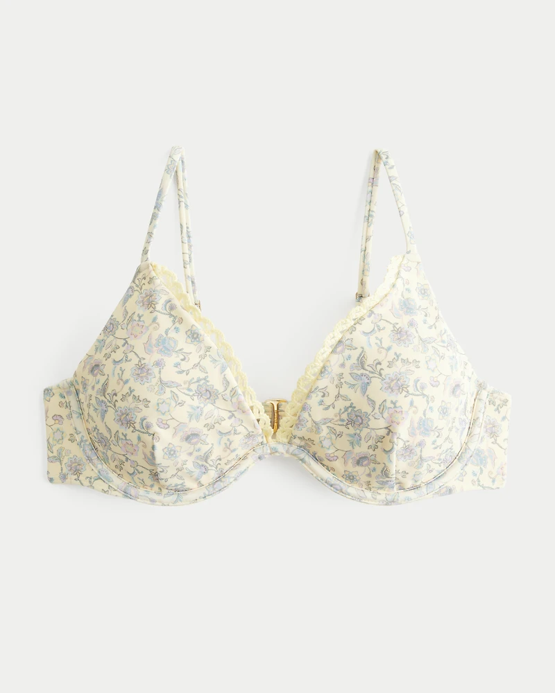 Stitched Trim Underwire Bikini Top