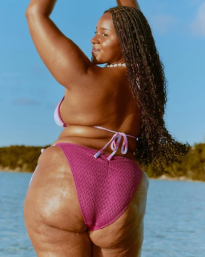 Crochet-Style Side-Tie Cheeky Bikini Bottom