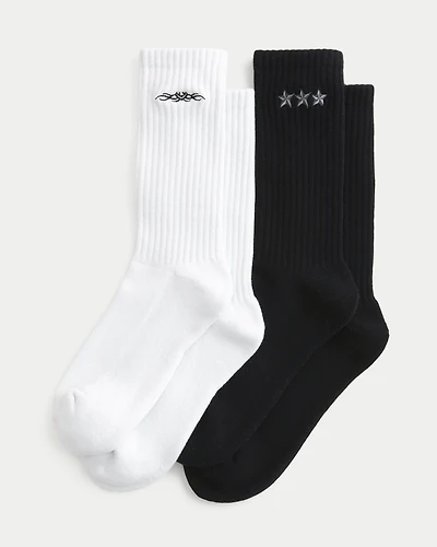 Tattoo Graphic Crew Socks 2-Pack