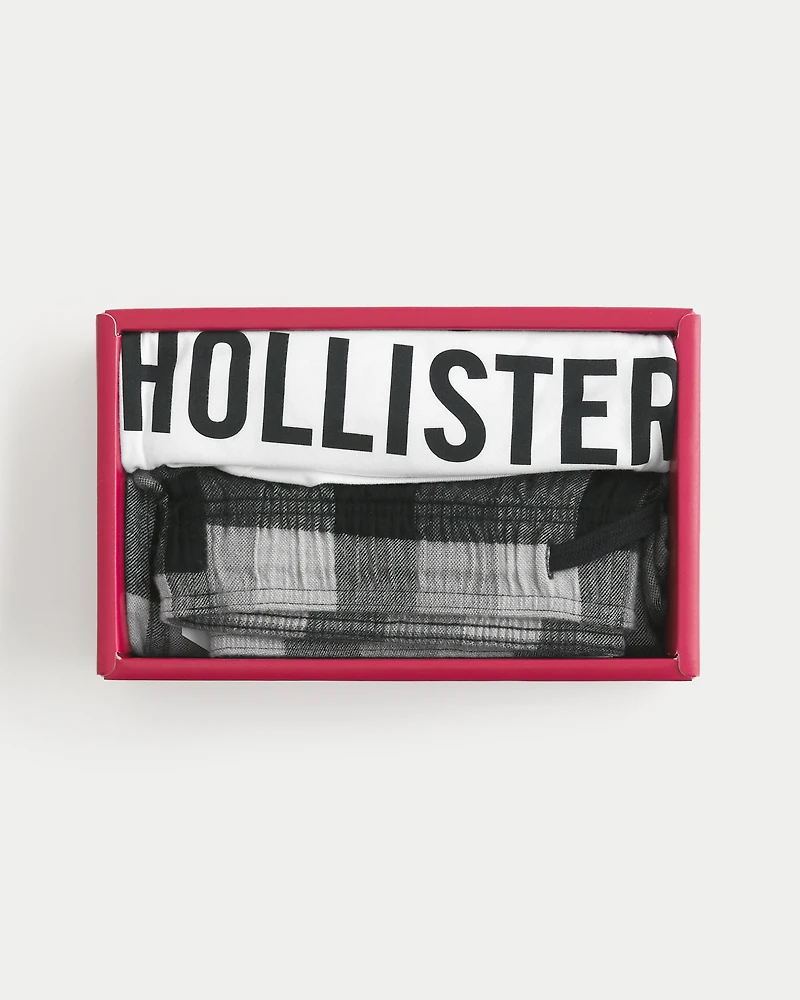 Long-Sleeve Logo Graphic Tee & Pajama Pants Set