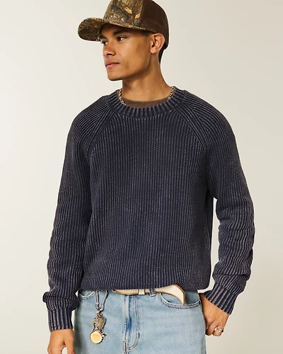 Boxy Washed Crew Sweater