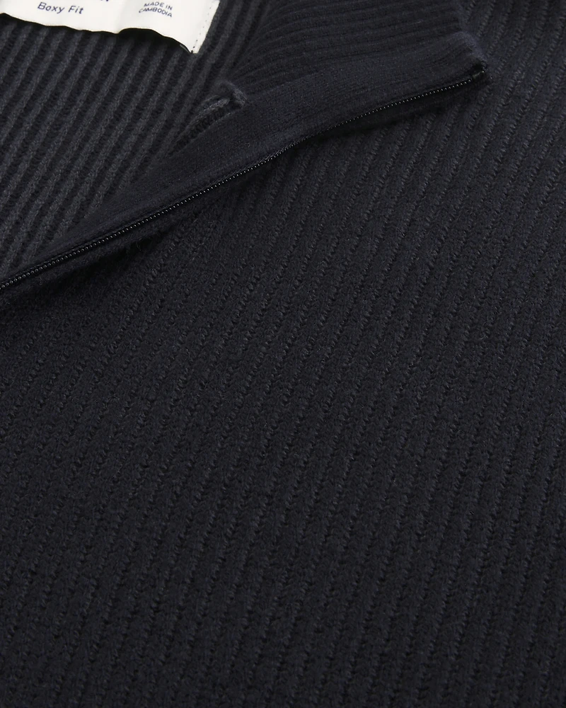 Boxy Quarter-Zip Sweater