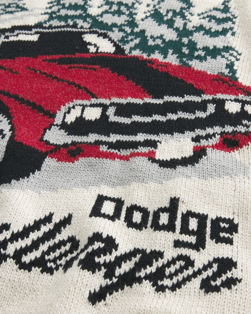 Boxy Dodge Challenger Graphic Crew Sweater