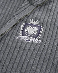 Relaxed Graphic Zip-Up Sweater