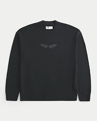 Boxy Graphic Crew Sweater