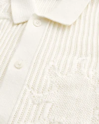 Boxy Short-Sleeve Sweater Shirt